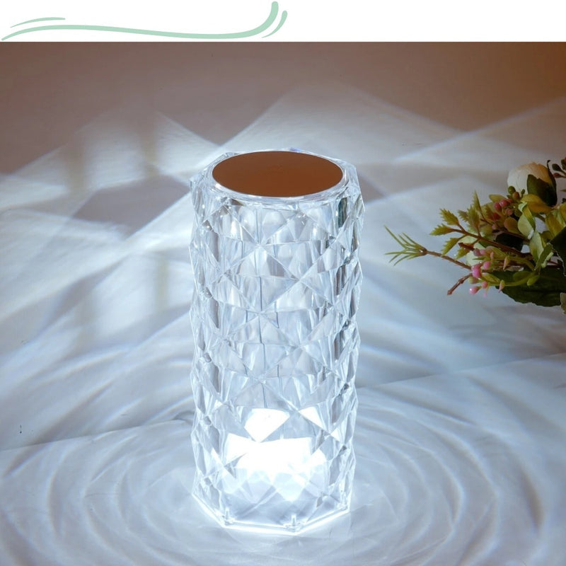 Luminaria Cristal de Mesa Abajur Led carregador tipo C