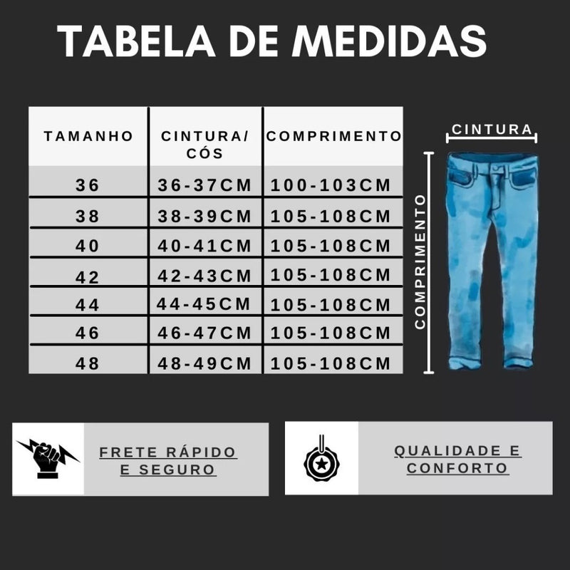 Calça Jeans Masculina Skinny Elastano Lycra