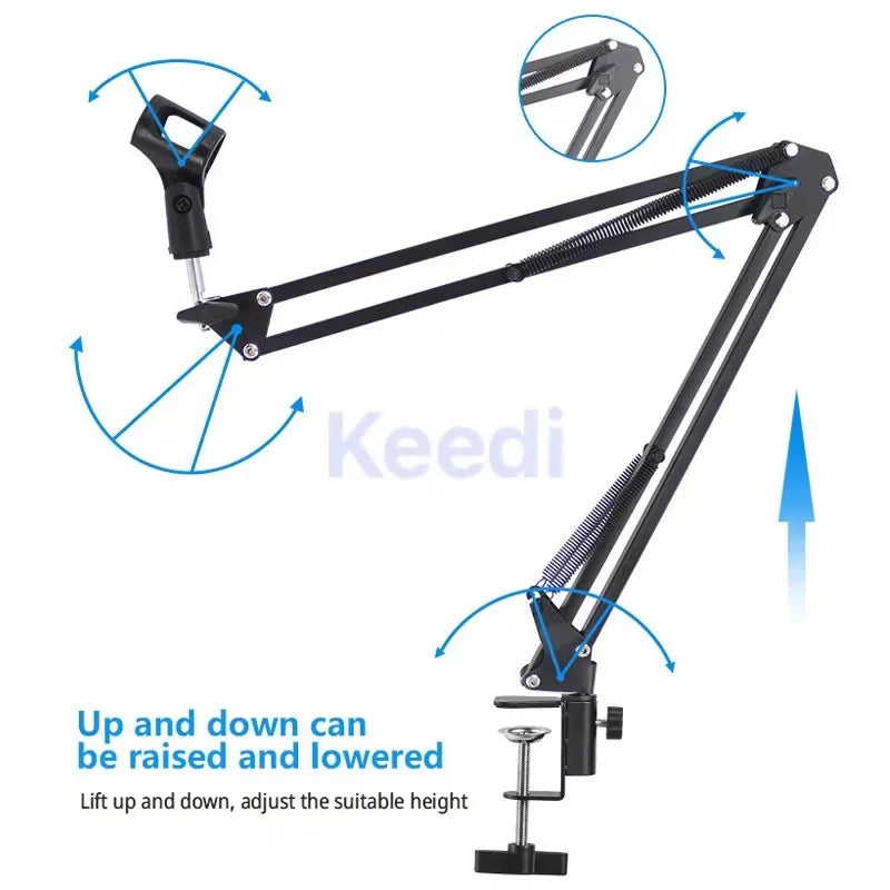 Braço Suporte Pedestal De Mesa Articulado Para Microfones