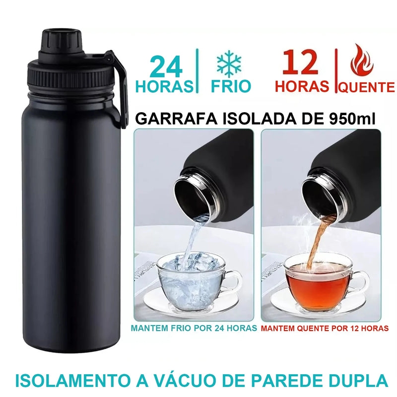 Garrafa térmica 1000ml aço inoxidável