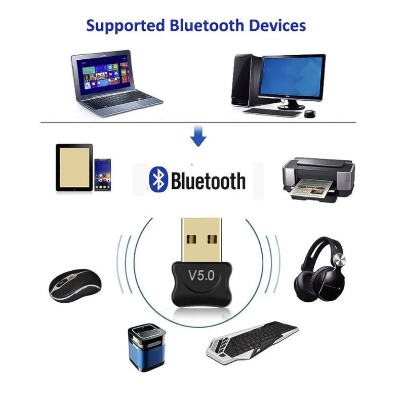 Mini adaptador e receptor usb bluetooth 5.0