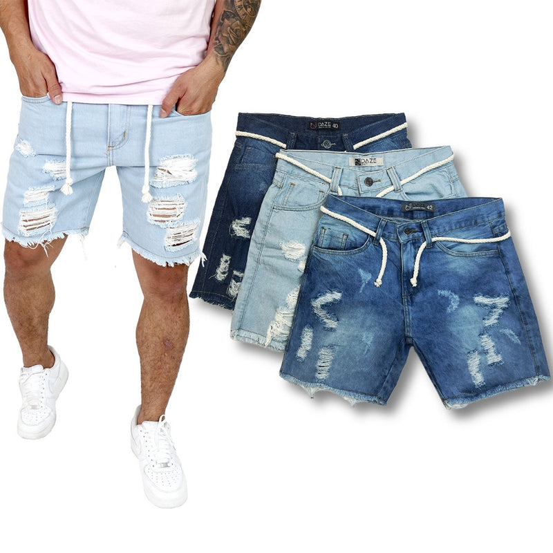 Bermuda Jeans Masculina Curta Rasgada SUPER BARATA