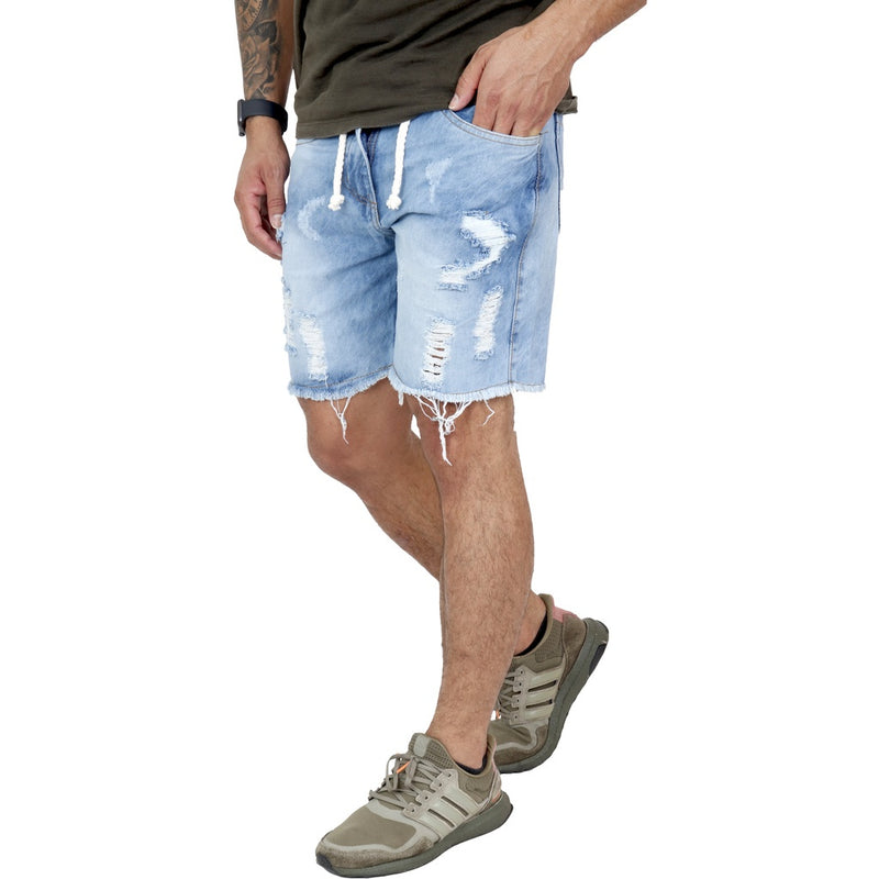 Bermuda Jeans Masculina Curta Rasgada SUPER BARATA